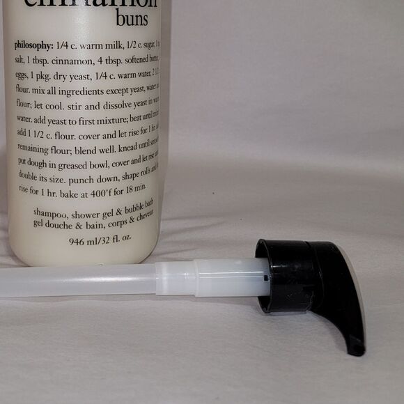 New Philosophy Cinnamon Buns 32oz Shower Gel, Bubble Bath, Shampoo 3 in 1 w Pump - Picture 3 of 8